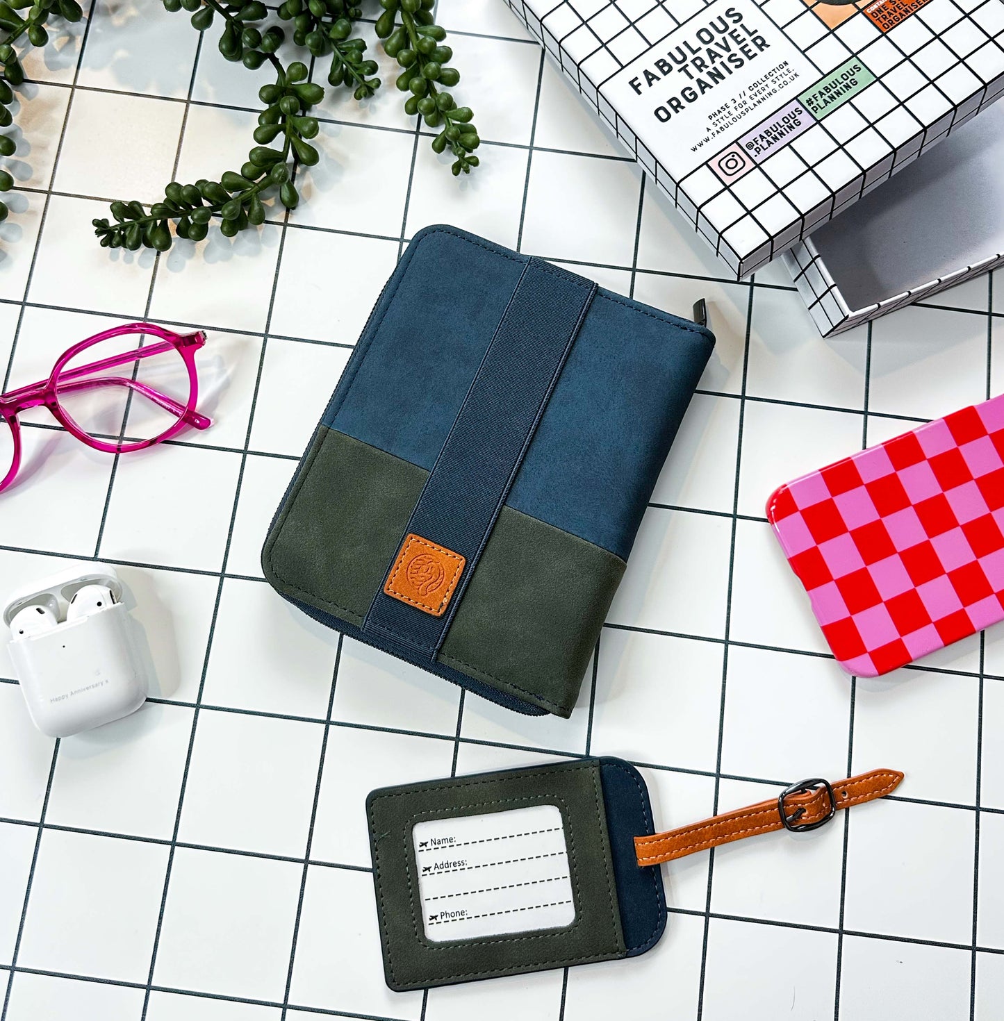 Freebie Blue Suede Travel Organiser