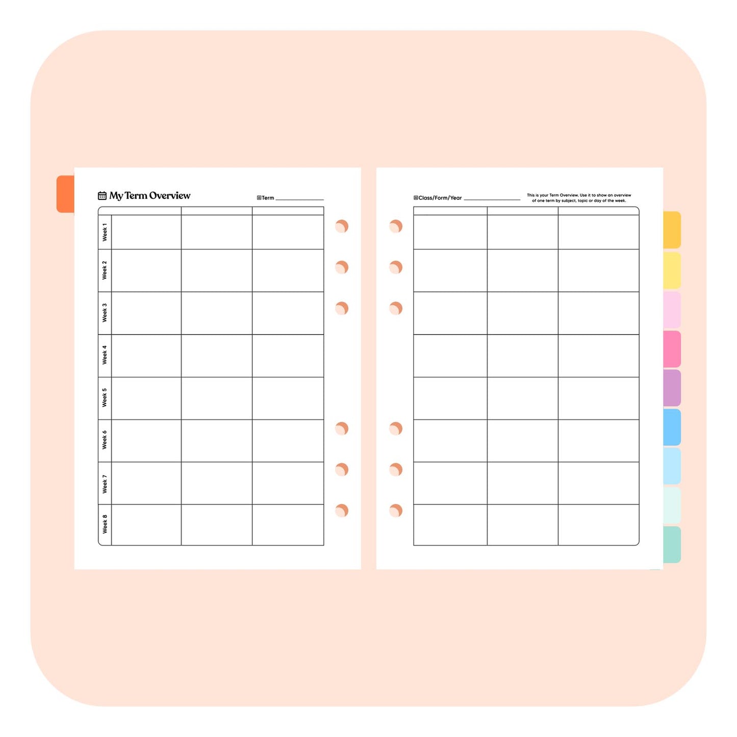 A5 Organiser Insert - Teacher Undated Planner