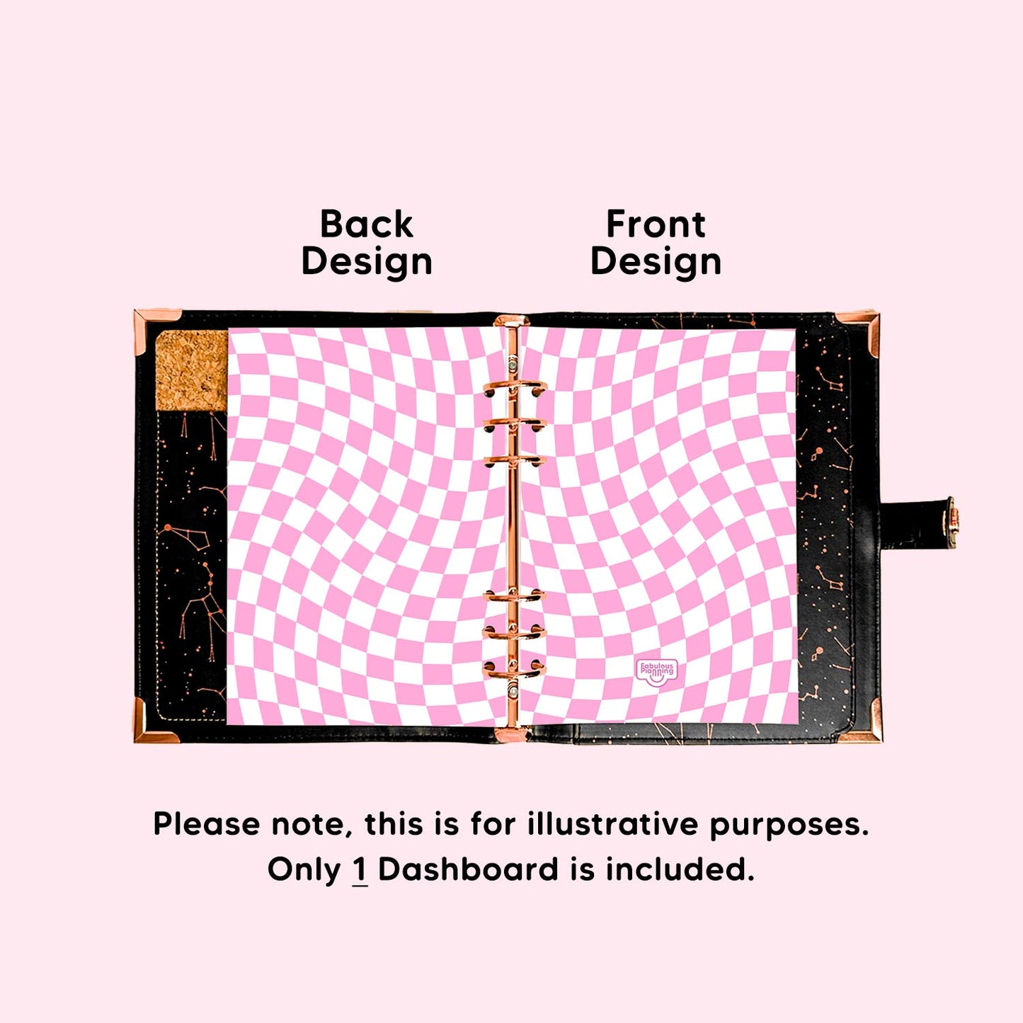 A5 Organiser - Dashboard - Pink Checkers