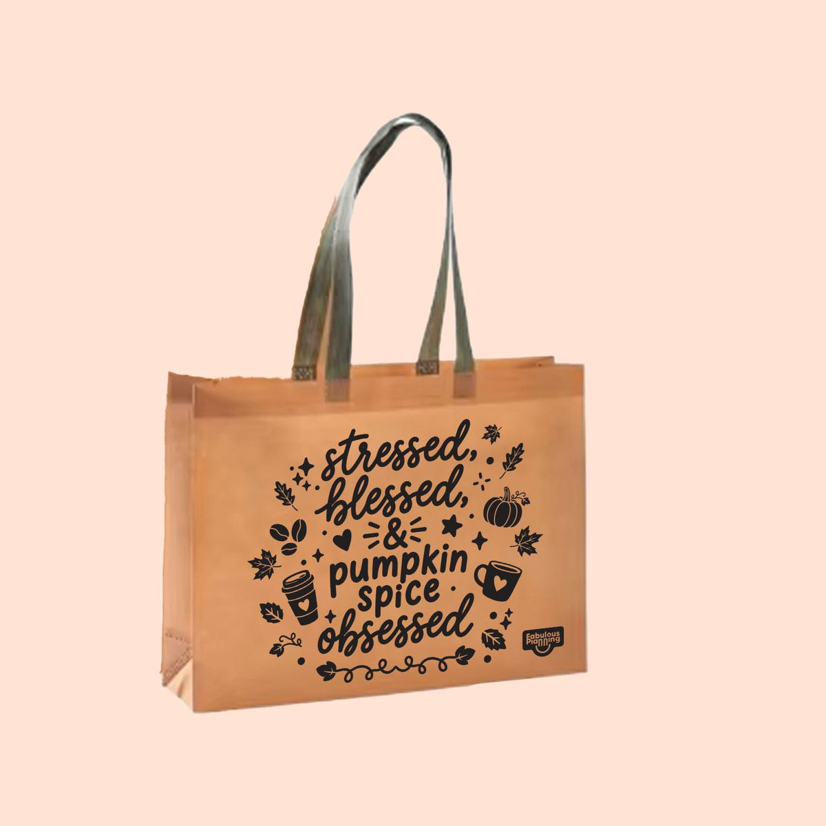 Stressed Blessed & Pumpkin Spice Obsessed - Large Tote Bag