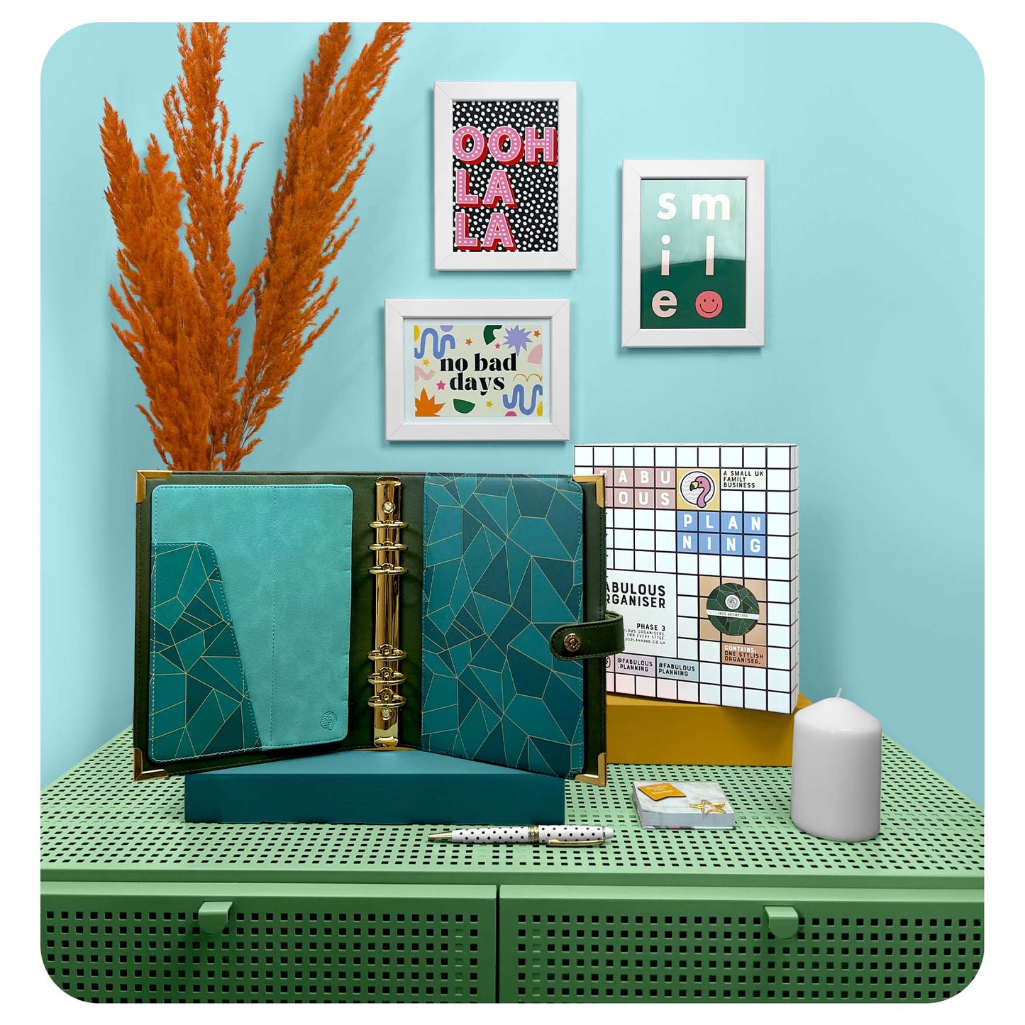Jade Geometric Organiser Shell - Fabulous Planning - FO - JADE - SHELL