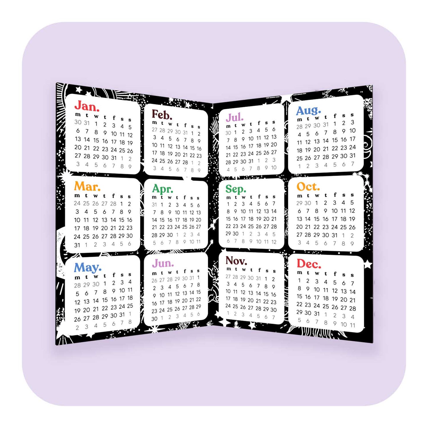 2025 Foldable Calendar A6 Insert