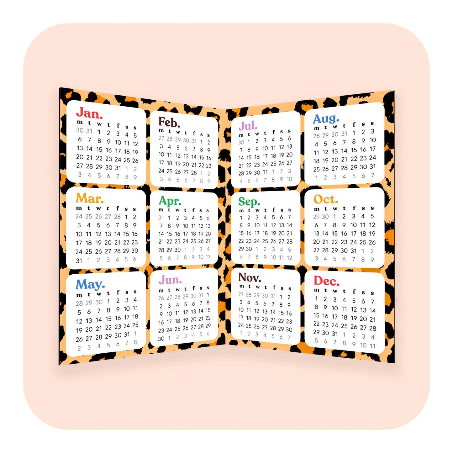 2025 Foldable Calendar A6 Insert