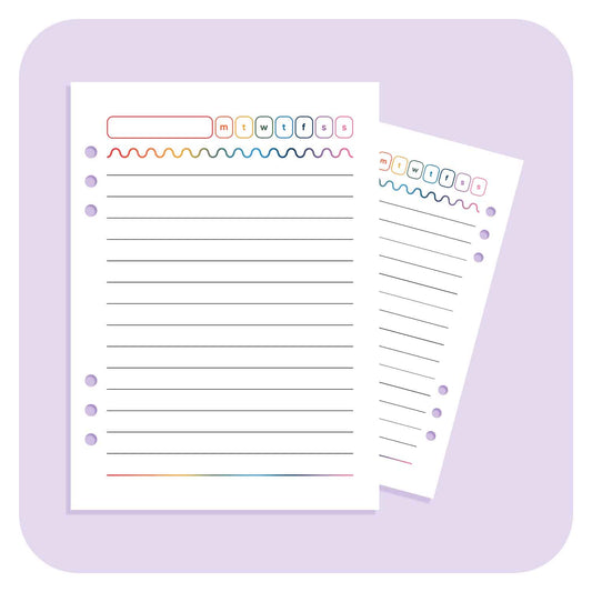 Undated Daily Diary - A6 Organiser Insert