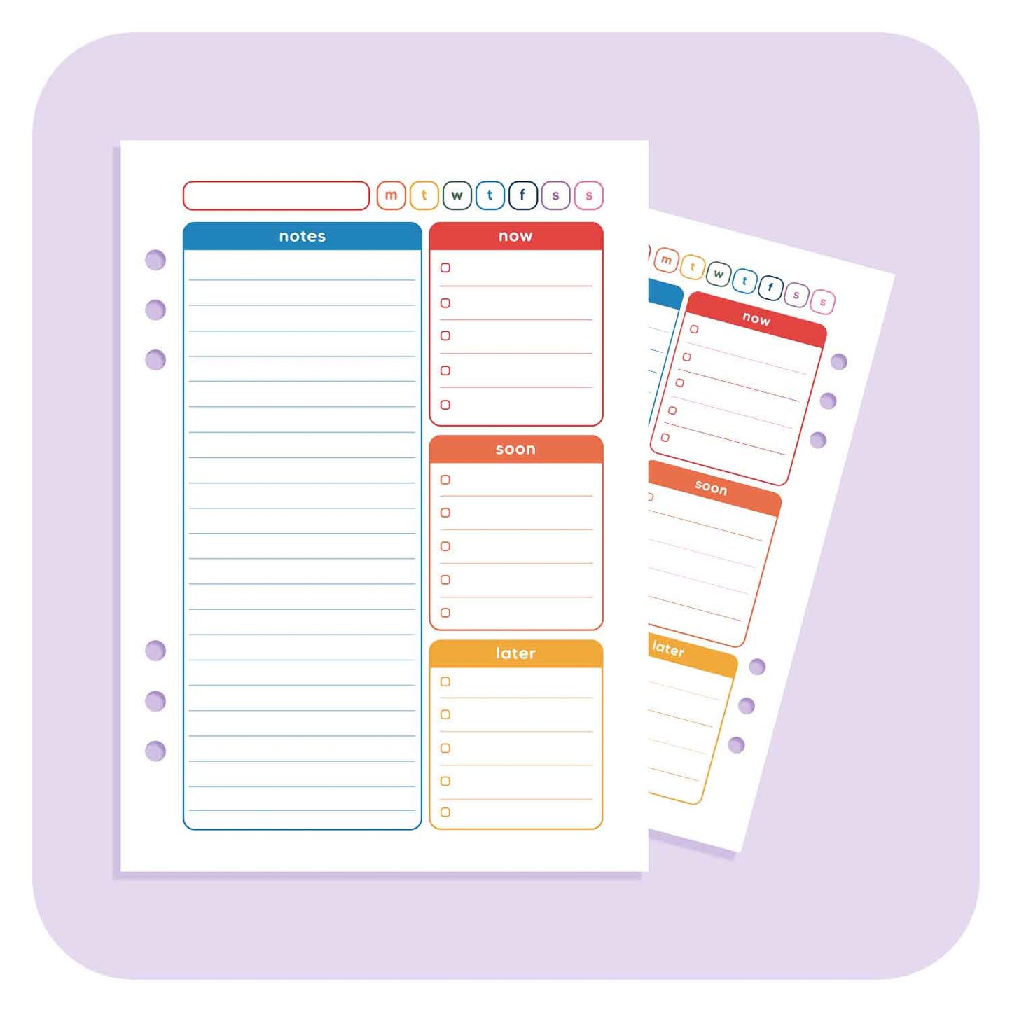 Priority Planner - A6 Organiser Insert