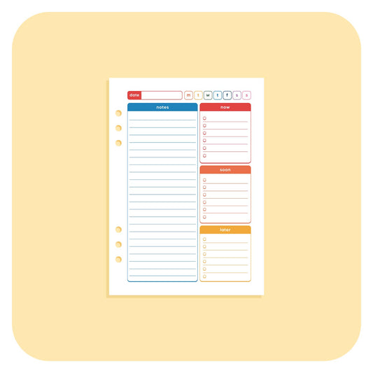 A5 Insert - Priority Planner