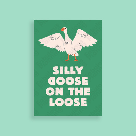 A3 Art Print - Silly Goose On The Loose