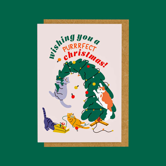 Mini Greeting Card - Purrfect Christmas!