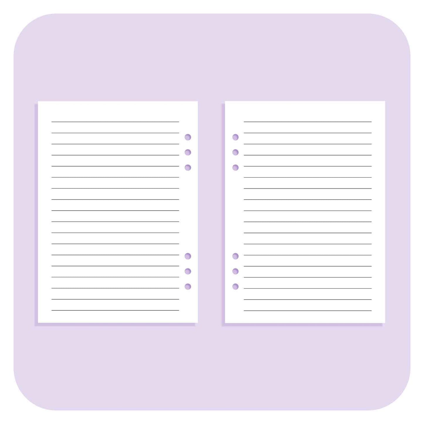 Lined Paper - A6 Organiser Insert