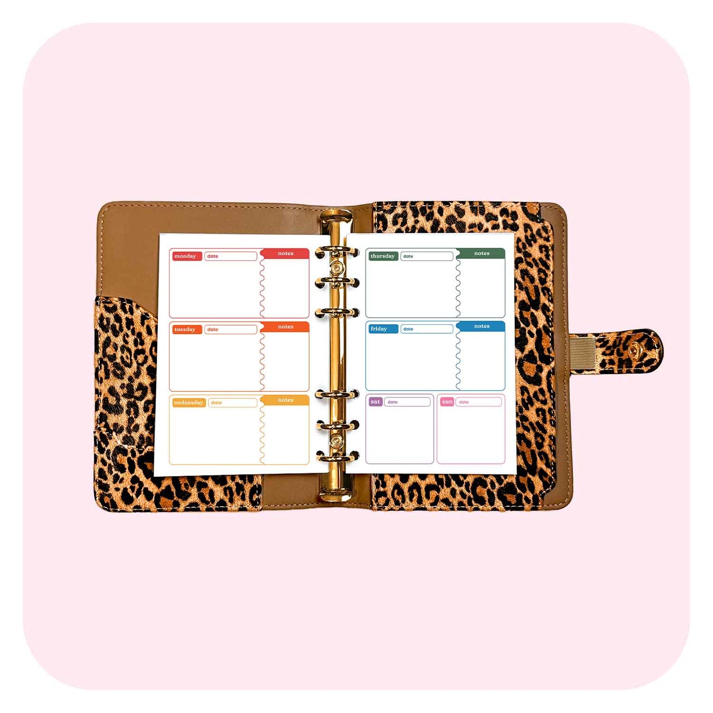 Undated Weekly Planner - A6 Organiser Insert