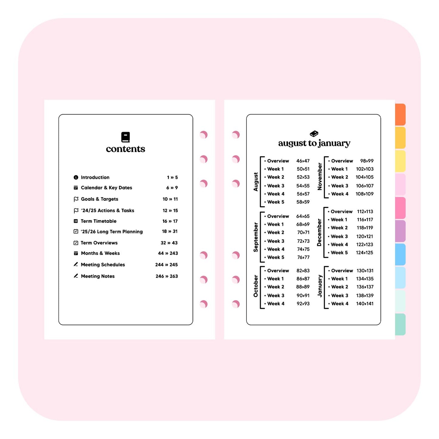 Teacher Dated 2025 | 2026 A5 Planner Insert