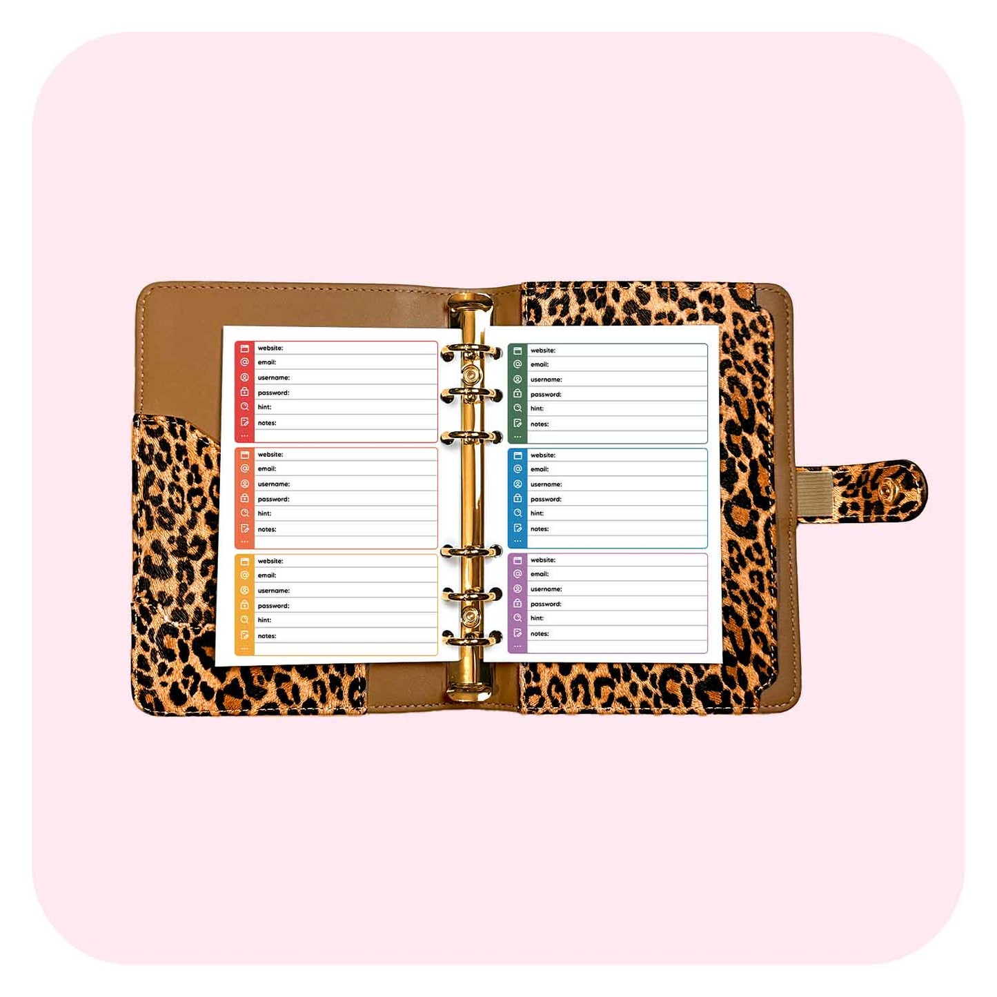 Password Library - A6 Organiser Insert