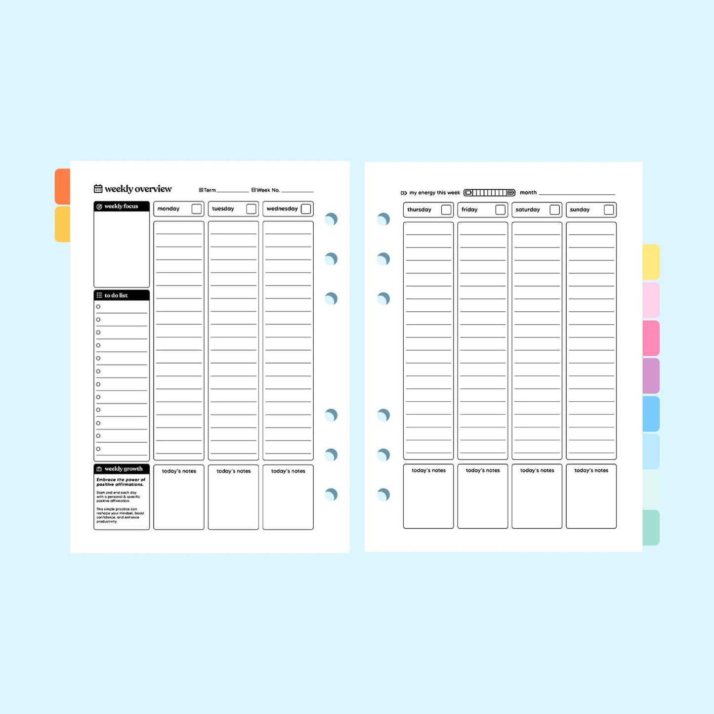 Academic Undated A5 Planner Insert
