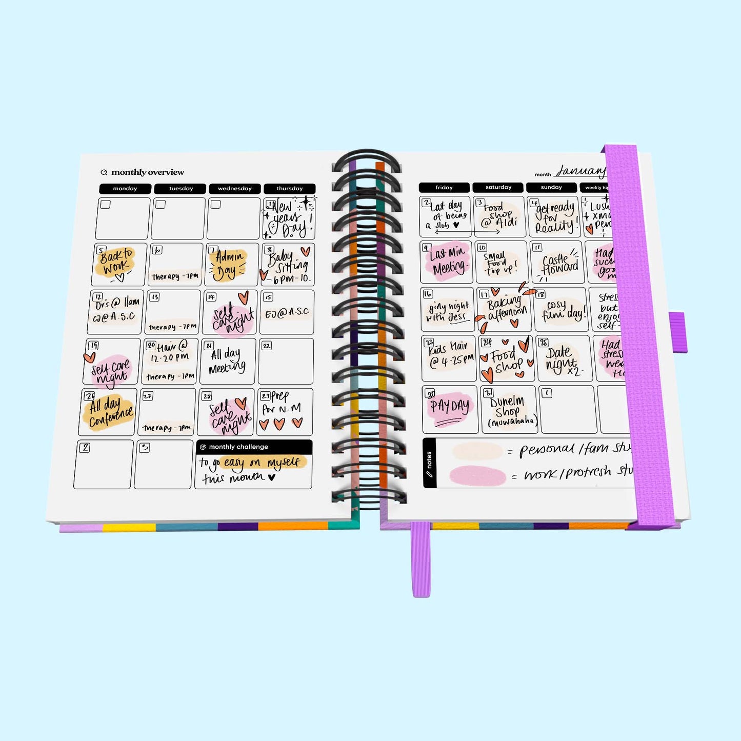 Weekly Undated Spiral Journal