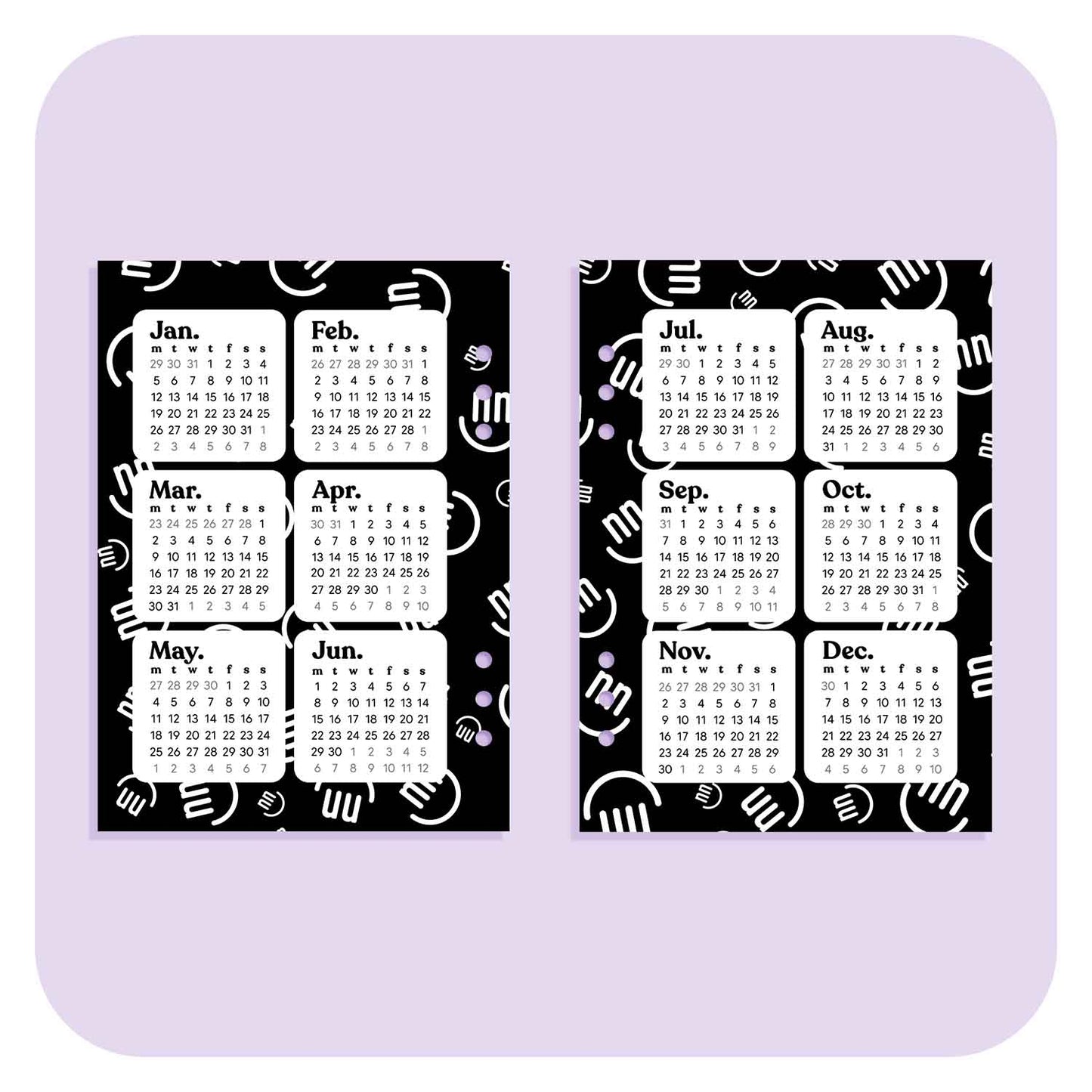 2026 Monthly Overview - A6 Organiser Insert