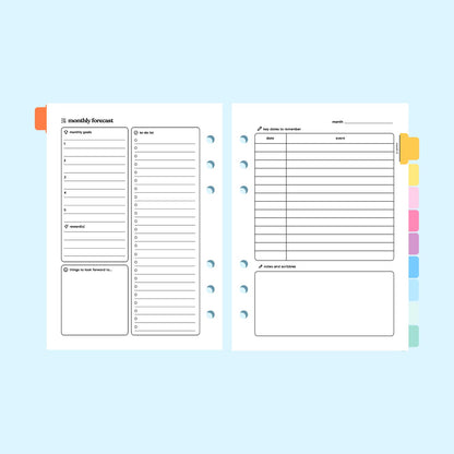 Academic Undated A5 Planner Insert