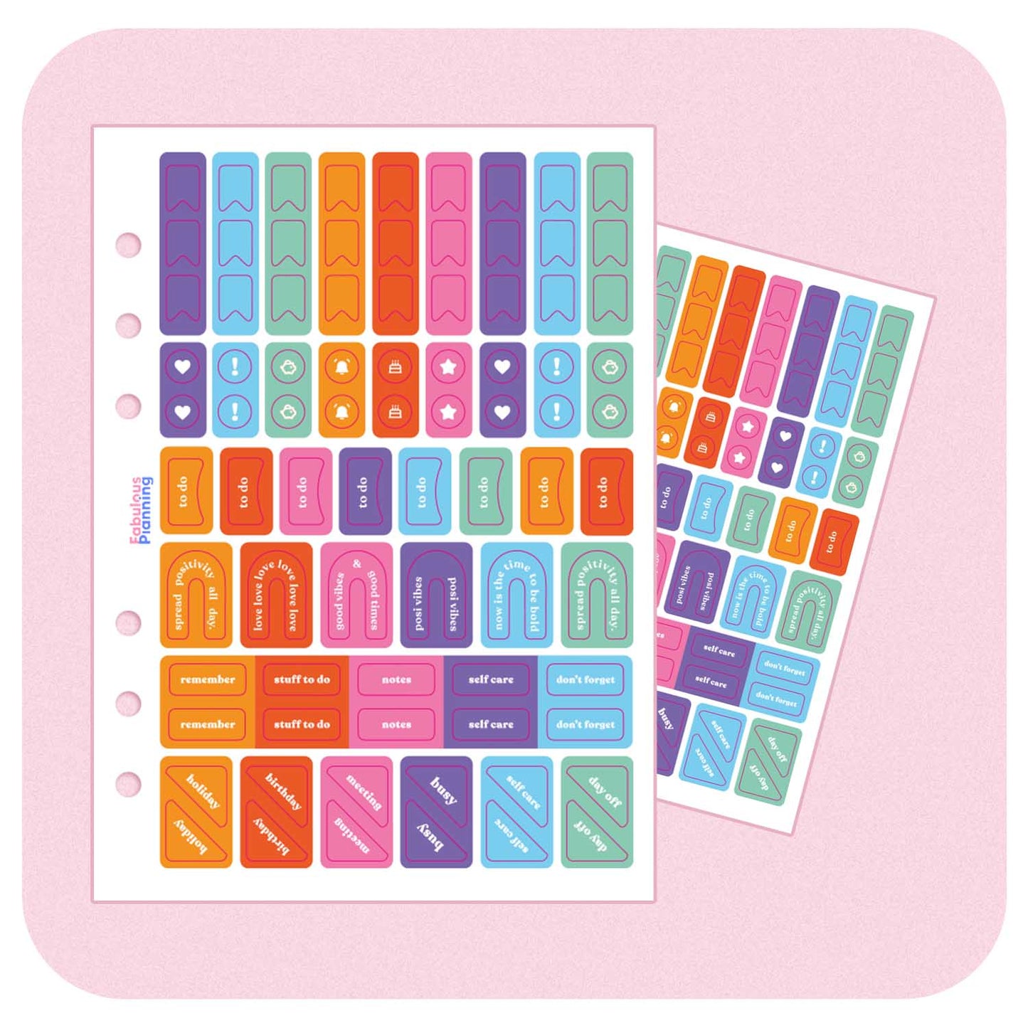 A6 - Colourful Planning Stickers