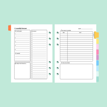 Academic Dated 2025 | 2026 A5 Planner Insert