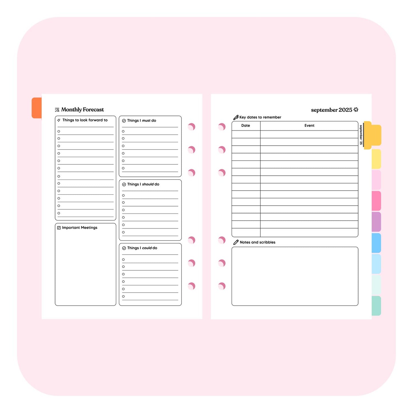 Teacher Dated 2025 | 2026 A5 Planner Insert