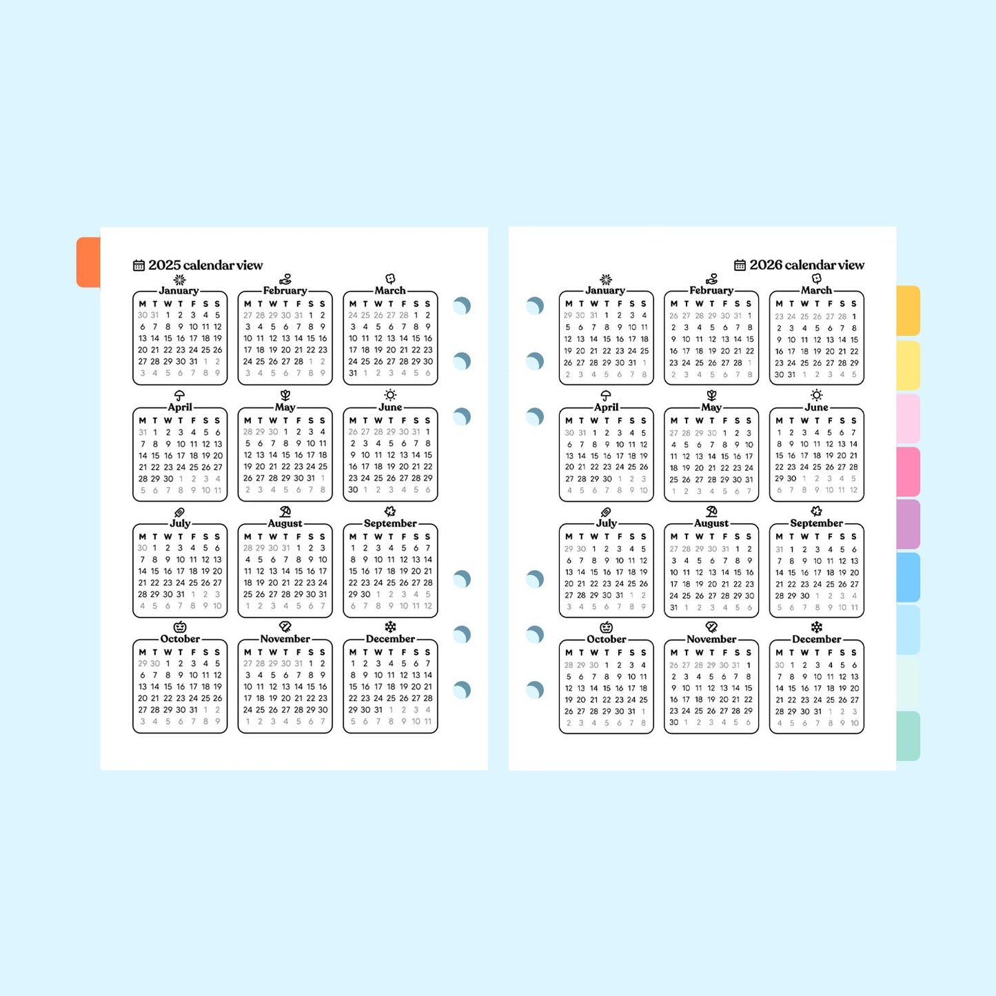 Academic Undated A5 Planner Insert