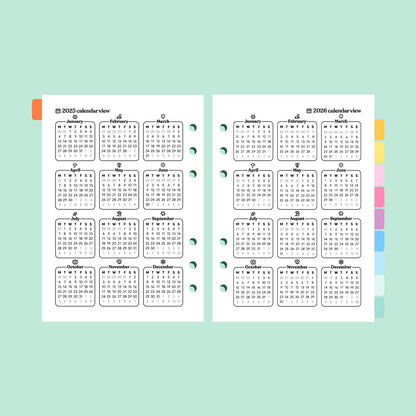 Academic Dated 2025 | 2026 A5 Planner Insert