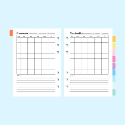 Academic Undated A5 Planner Insert