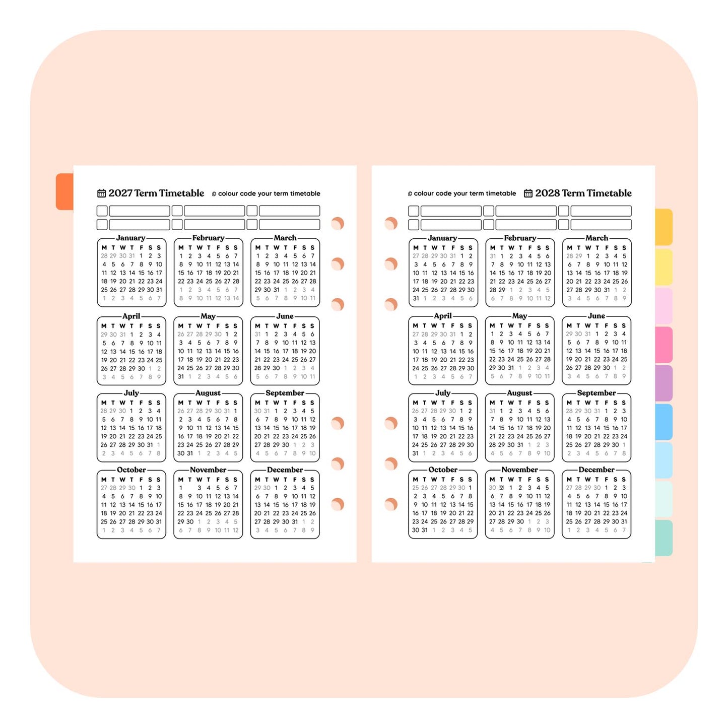 Teacher Undated A5 Planner Insert