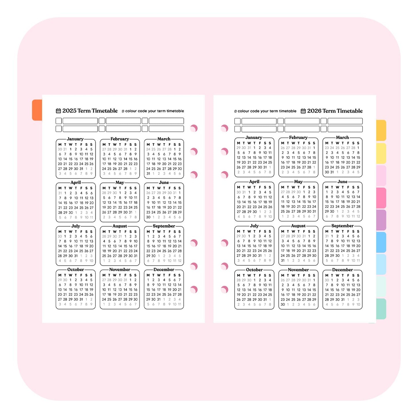 Teacher Dated 2025 | 2026 A5 Planner Insert