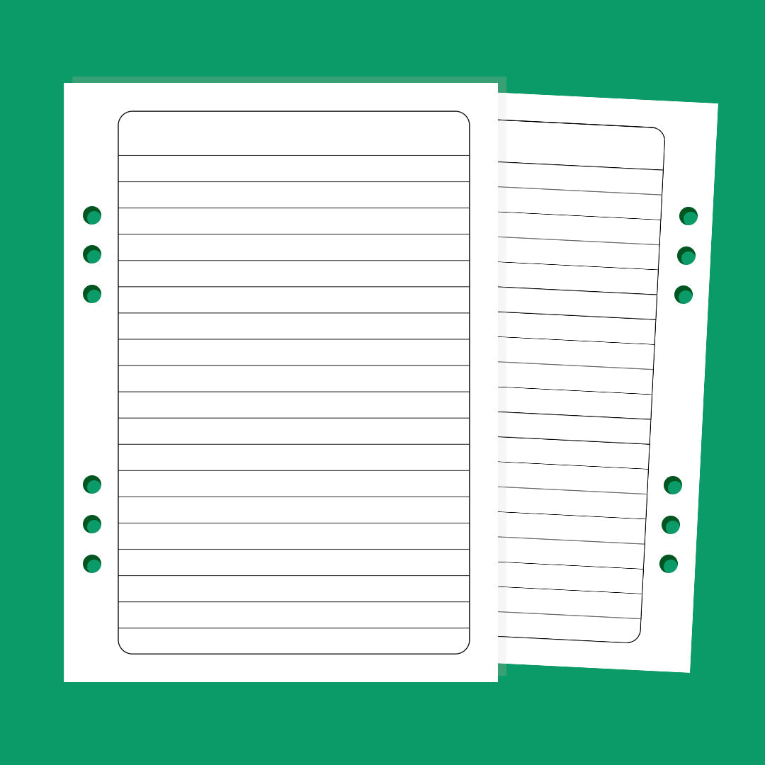 Lined Paper - A6 Organiser Insert