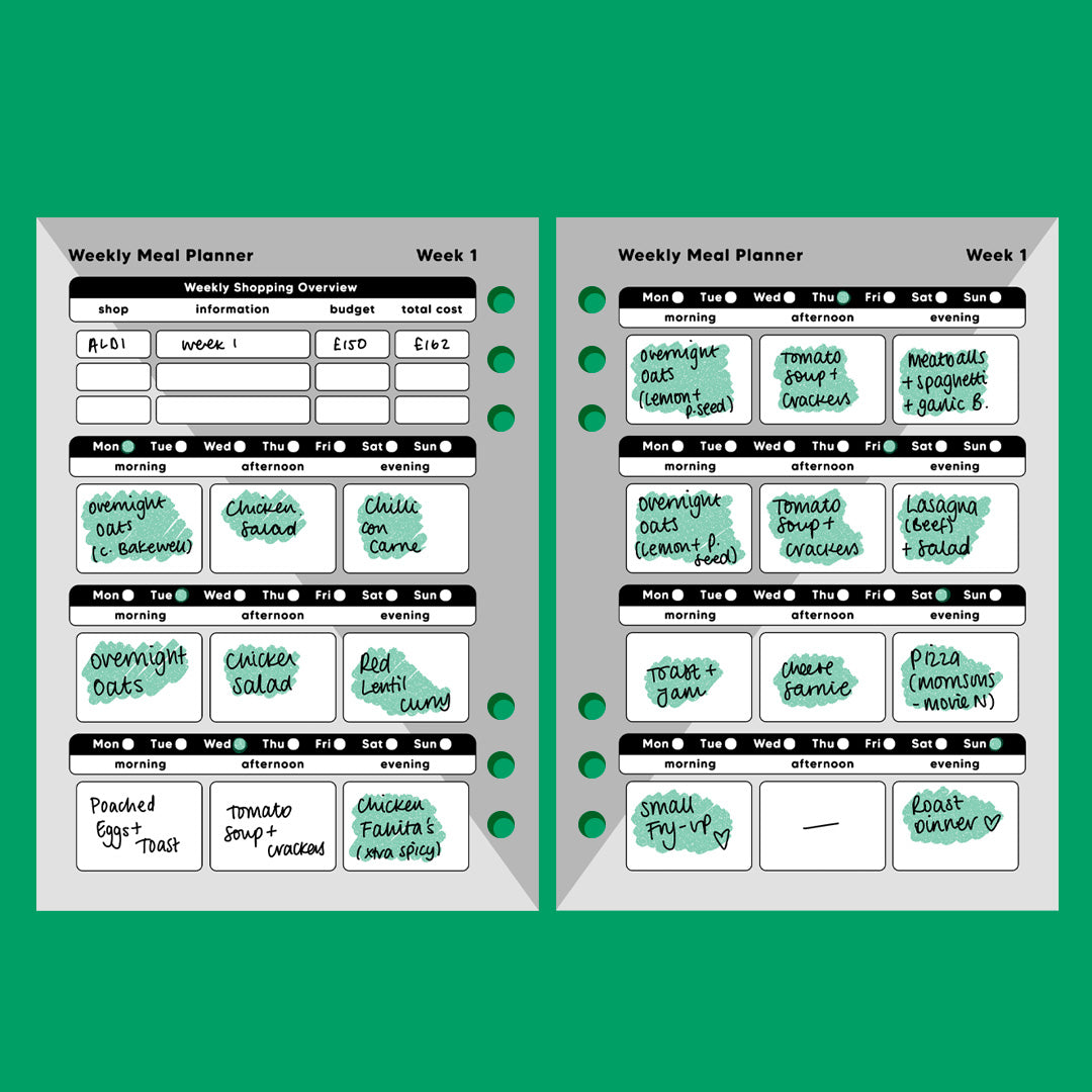 Calorie Food Diary - A6 Organiser Insert