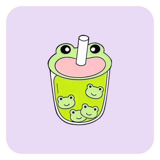 Froggy Bubble Tea Enamel Pin