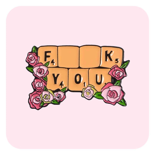 Scrabble F**k You Enamel Pin