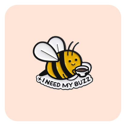 I Need My Buzz Enamel Pin