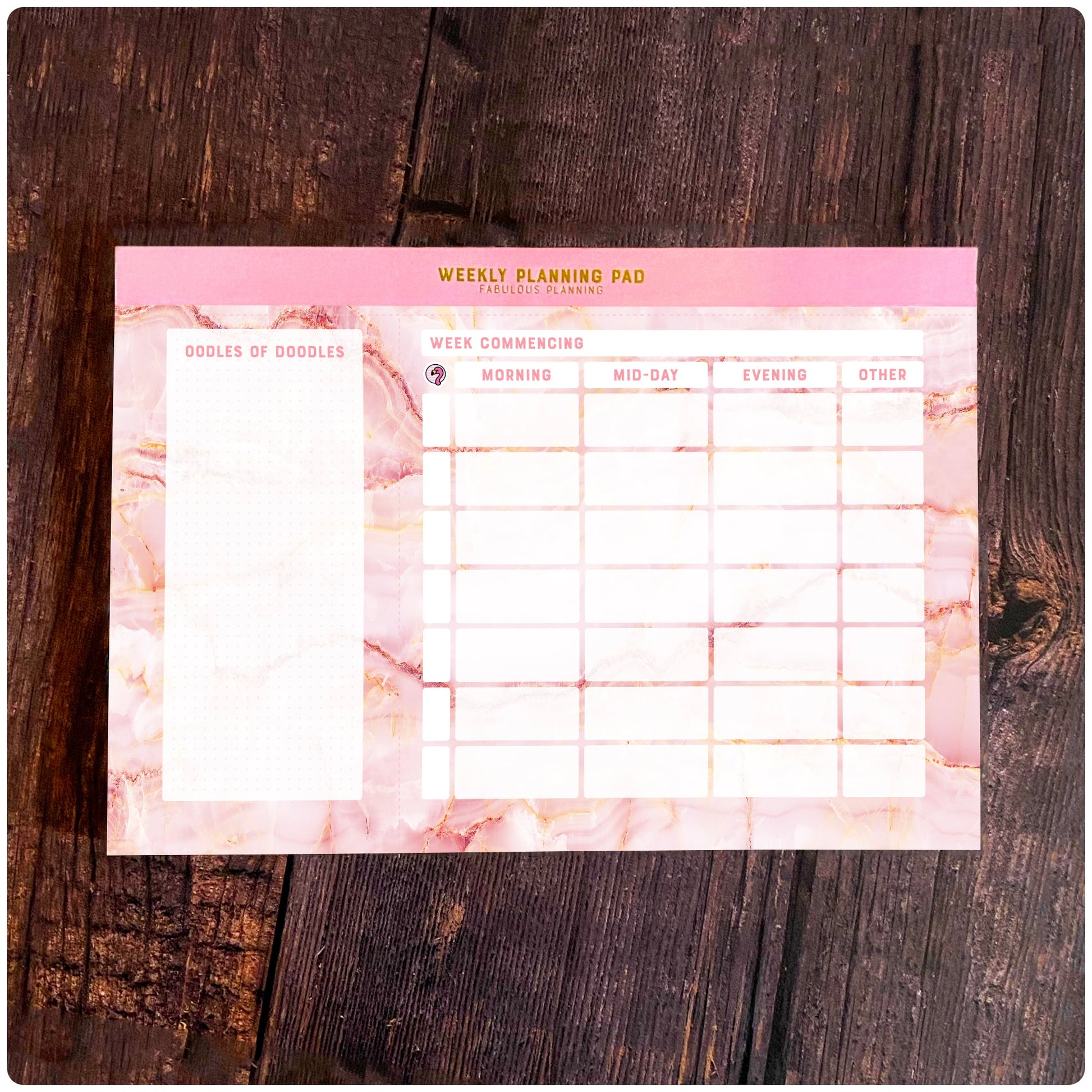 A4 - Yearly Planning Pad - Pink Sand Marble - Fabulous Planning - A4 - PAD - PINKMARBLE