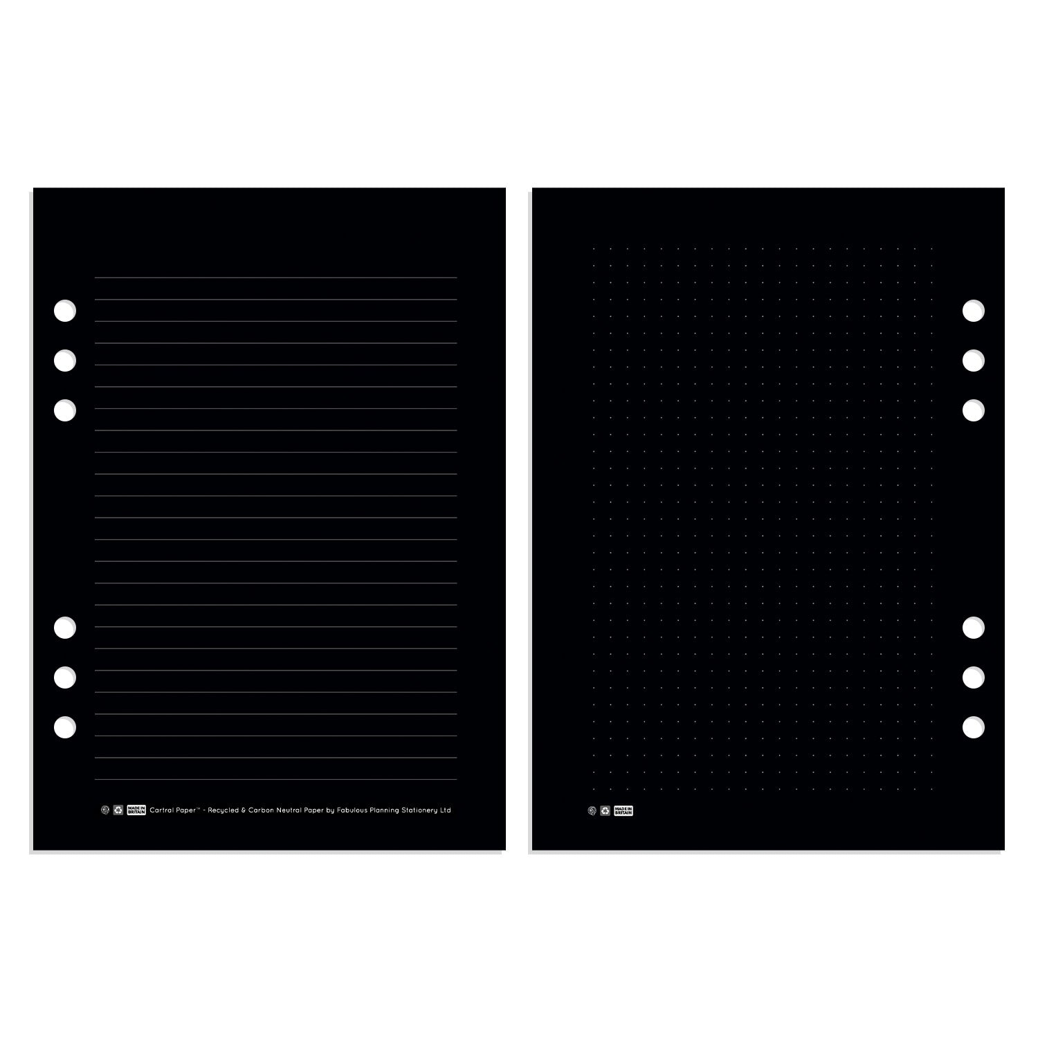 A5 - Cartral Paper - Insert - Black – Fabulous Planning