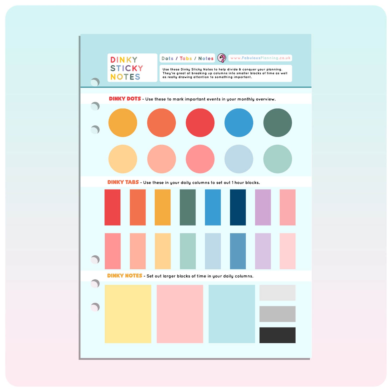 A5 Sticky Notes - Organiser Insert – Fabulous Planning