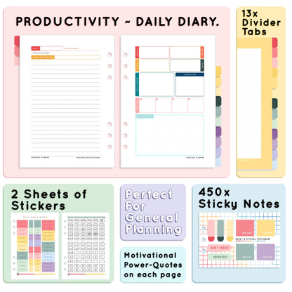 Acid Wash Organiser - Undated Daily Diary P3 - Fabulous Planning - FO - ACIWASH - PD - EET