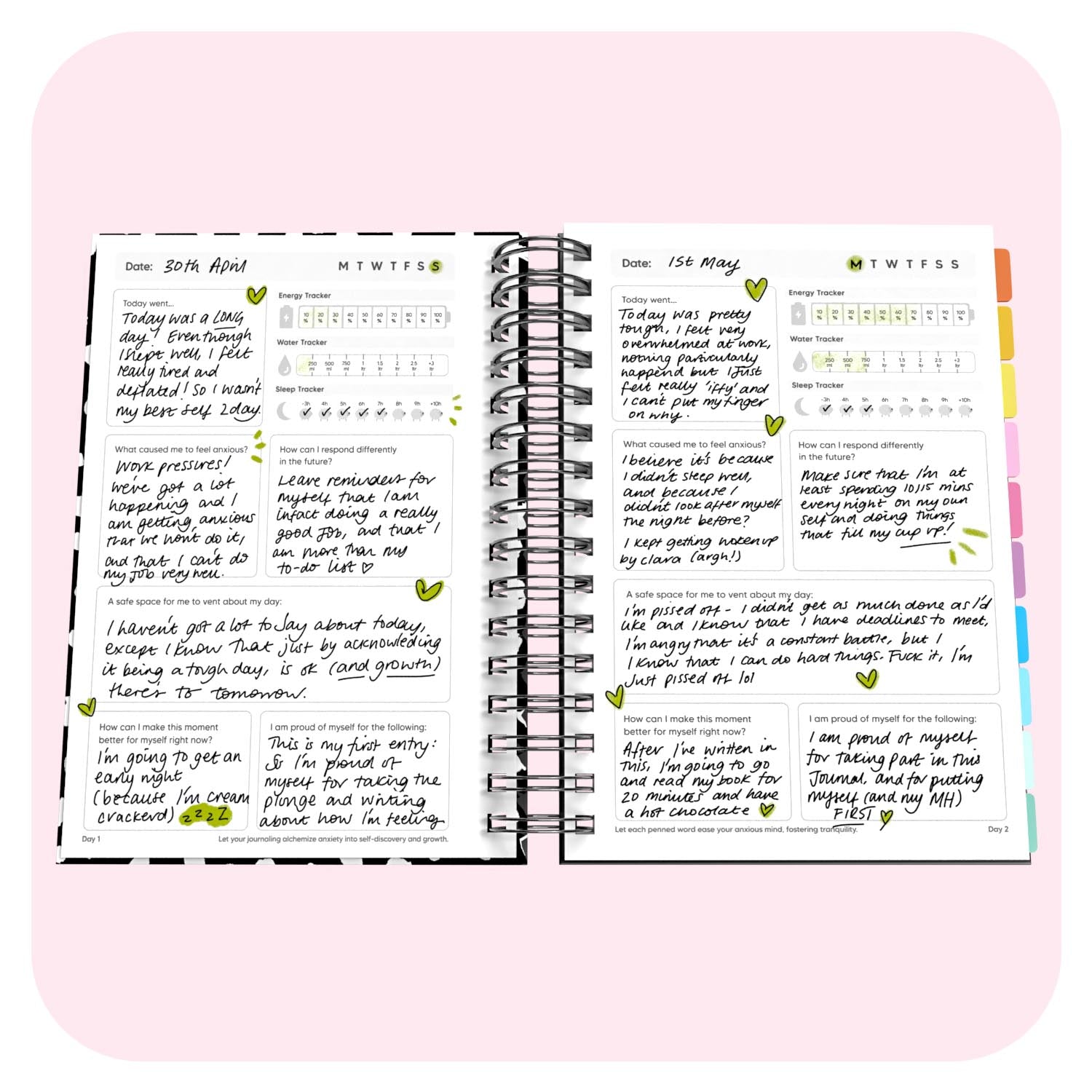 Anxiety Life Journal - Fabulous Planning - SPIRAL - ANXIETY - DALMATIAN