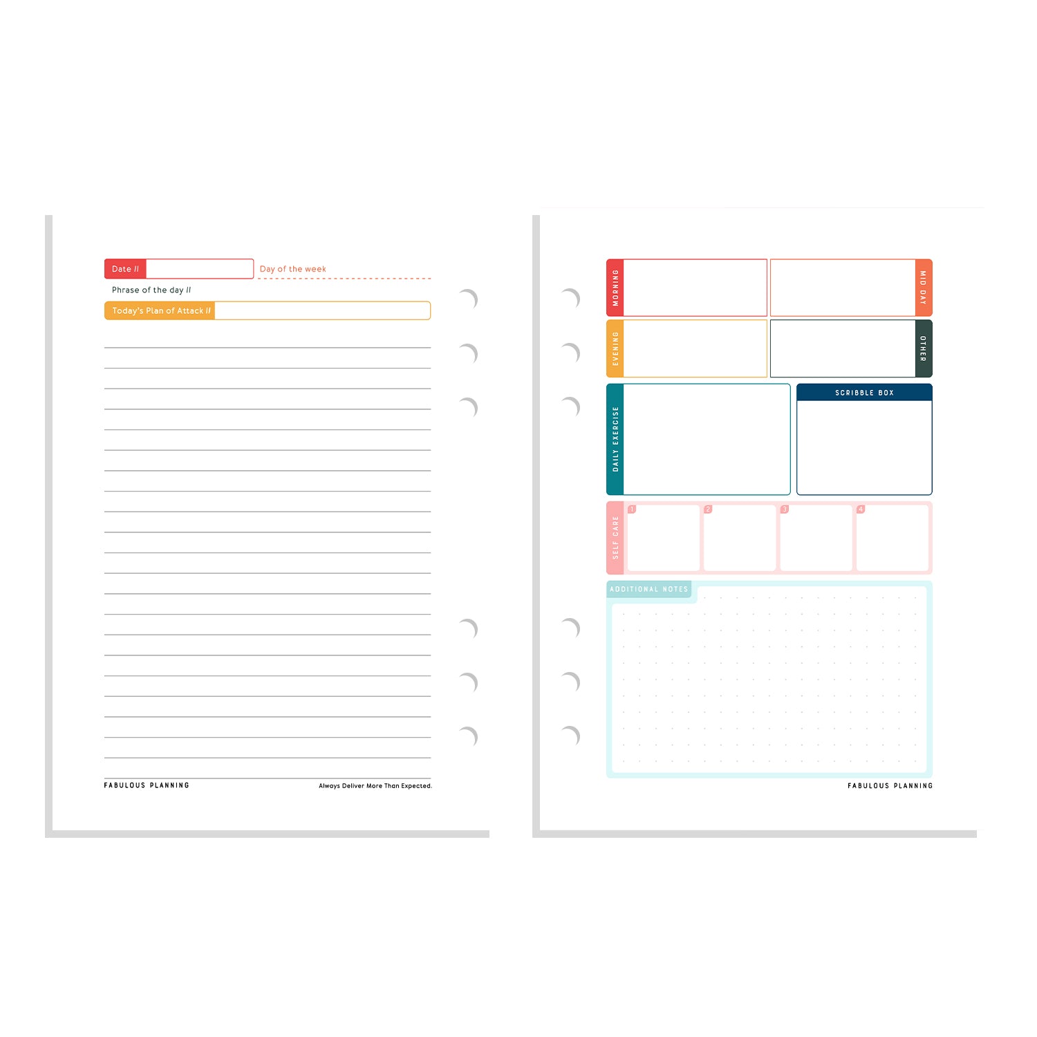 Botanical Organiser - Undated Daily Diary P3 - Fabulous Planning - FO - BOTANICAL - PD - EET