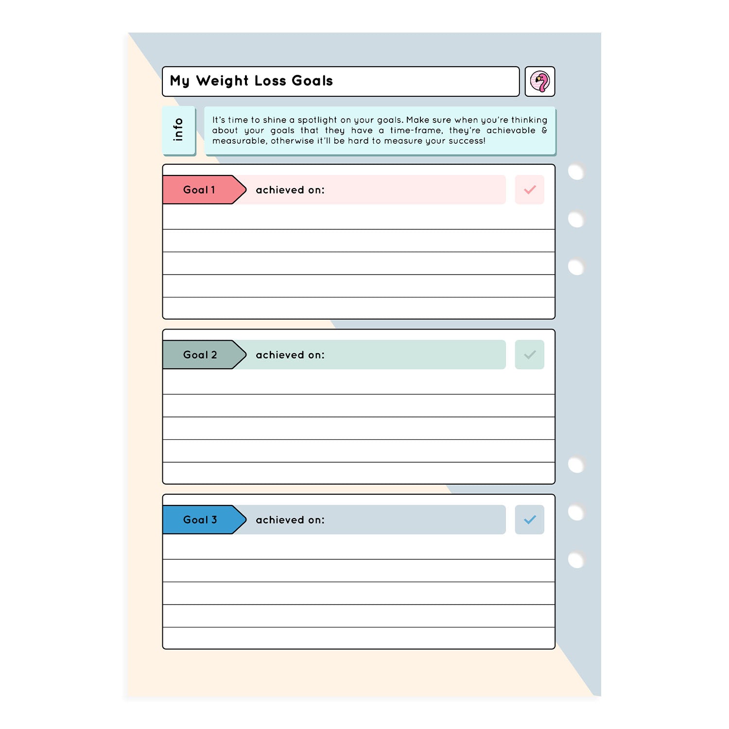 Calorie Counting - Organiser Refill - Fabulous Planning - P4 - CAL - 7WK - REFILL