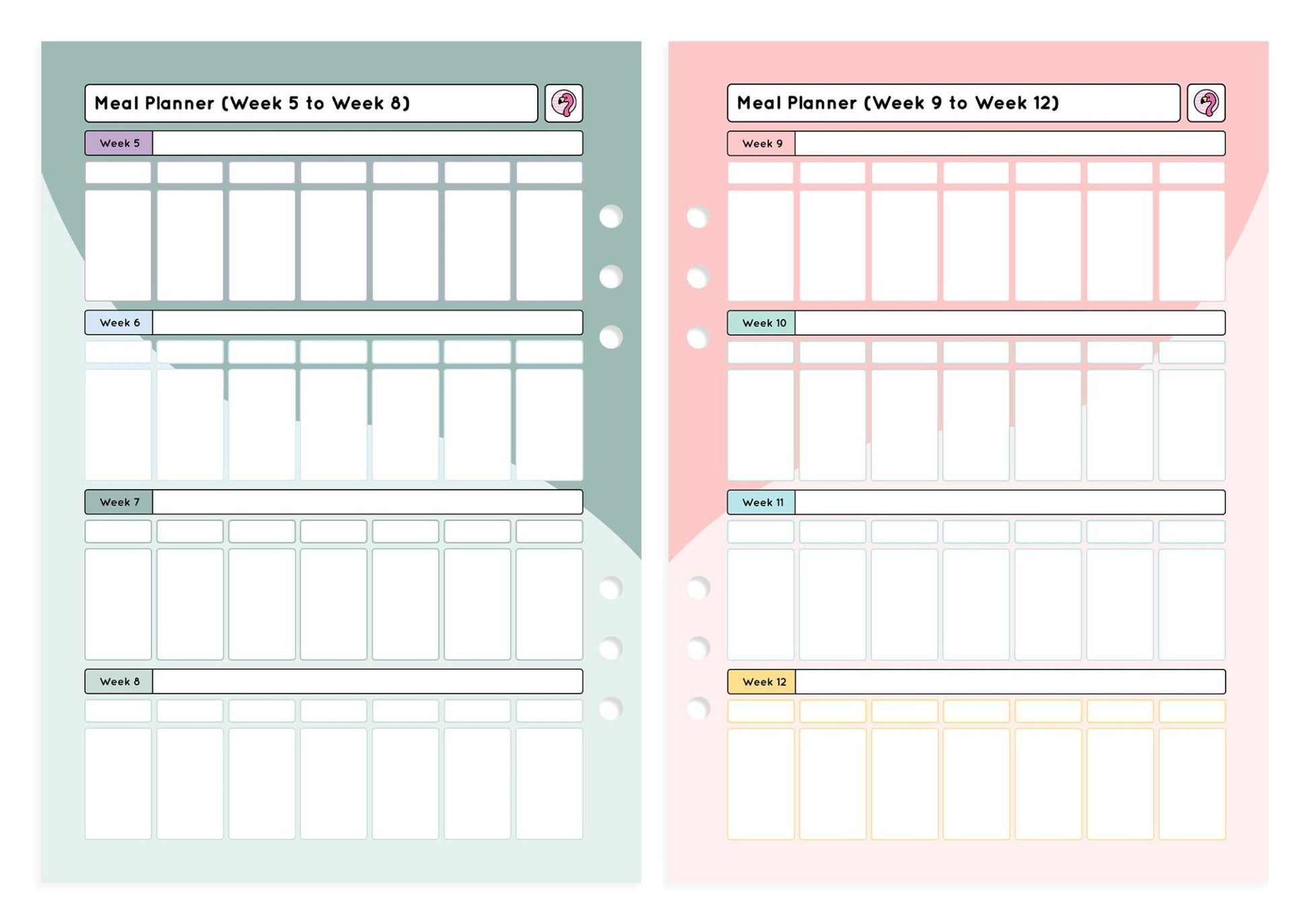 Calorie Counting - Organiser Refill - Fabulous Planning - P4 - CAL - 7WK - REFILL