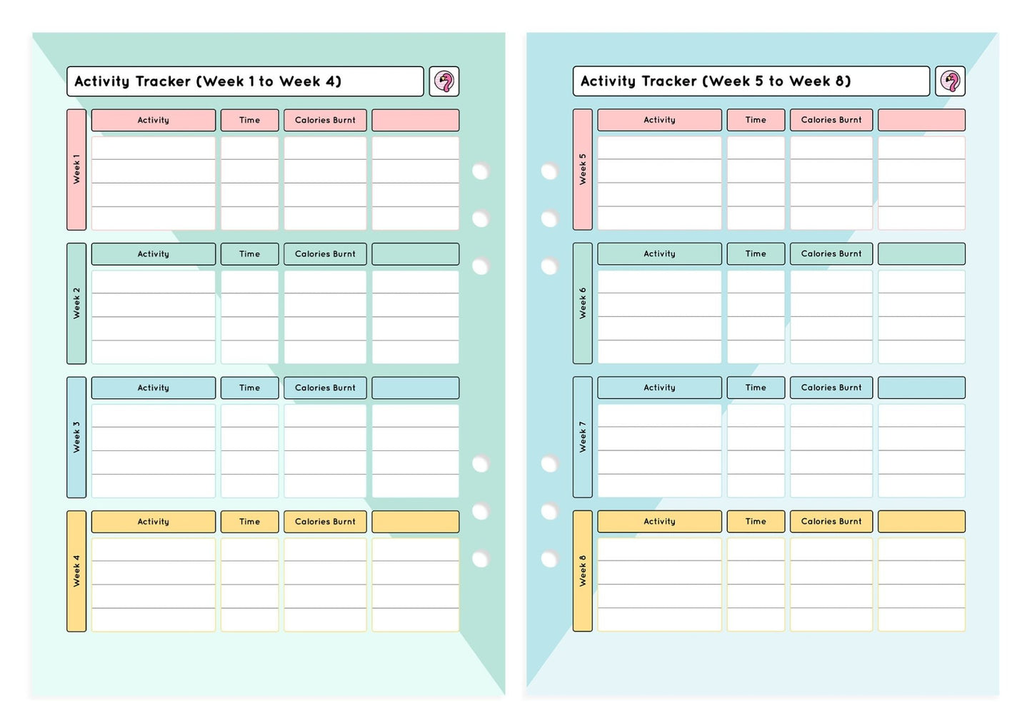 Calorie Counting - Organiser Refill - Fabulous Planning - P4 - CAL - 7WK - REFILL