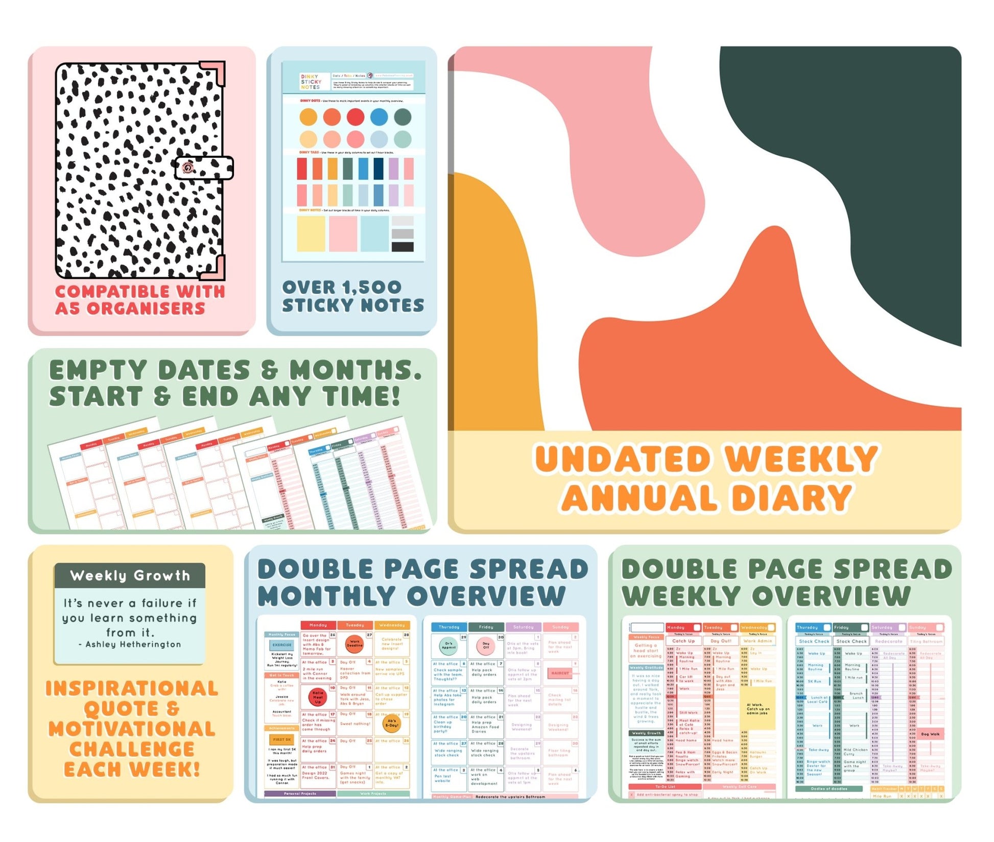 Candy Canes - Undated Weekly "2024" Organiser - Fabulous Planning - FO - XMAS - UW - EET