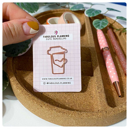 Coffee Cup - Rose Gold - Cute Paperclip - Fabulous Planning - COFFEECUP - PAPERCLIP