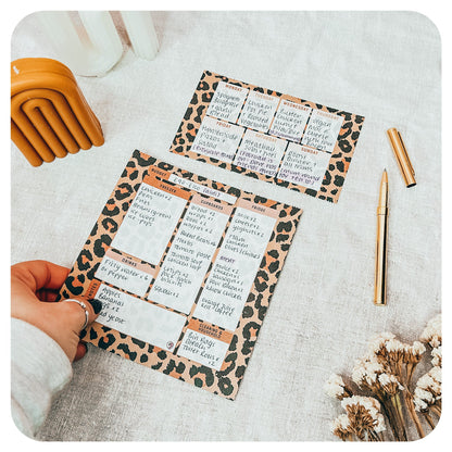 DL Leopard 2 - in - 1 Shopping List / Meal Planner - Fabulous Planning - DL - PAD - 2IN1 - LEOPARD