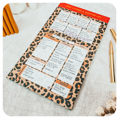 DL Leopard 2 - in - 1 Shopping List / Meal Planner - Fabulous Planning - DL - PAD - 2IN1 - LEOPARD