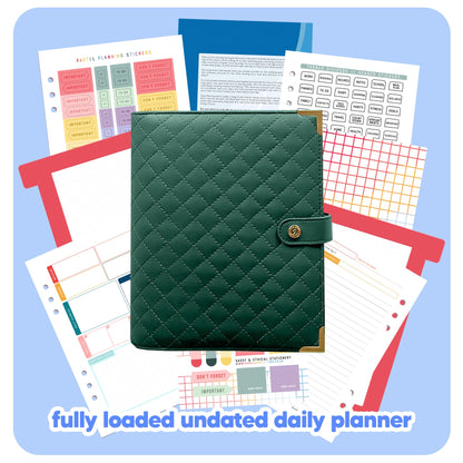 Emerald Padded Organiser - Undated Daily Diary P3 - Fabulous Planning - FO - EMEPADDED - PD - NMP