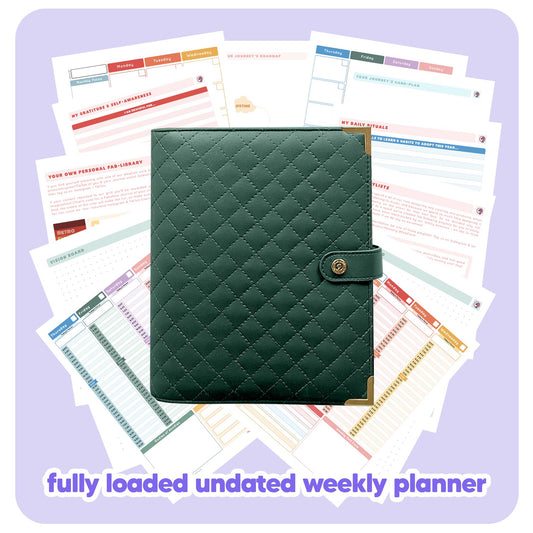 Emerald Padded - Undated Weekly "2024" Organiser - Fabulous Planning - FO - EPAD - UW - NMP