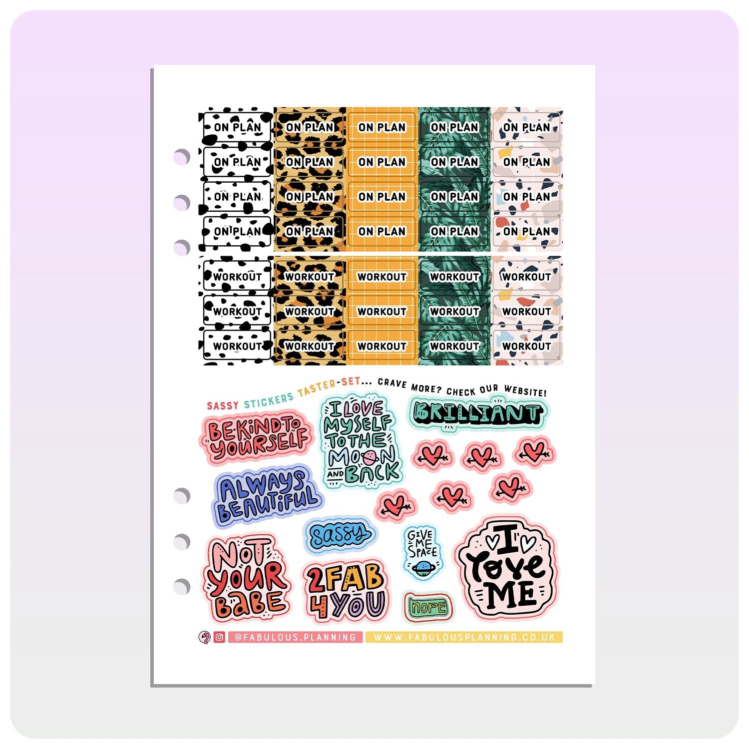 Exotic On & Off Plan Stickers - Fabulous Planning - EXOTIC - OPS - WS