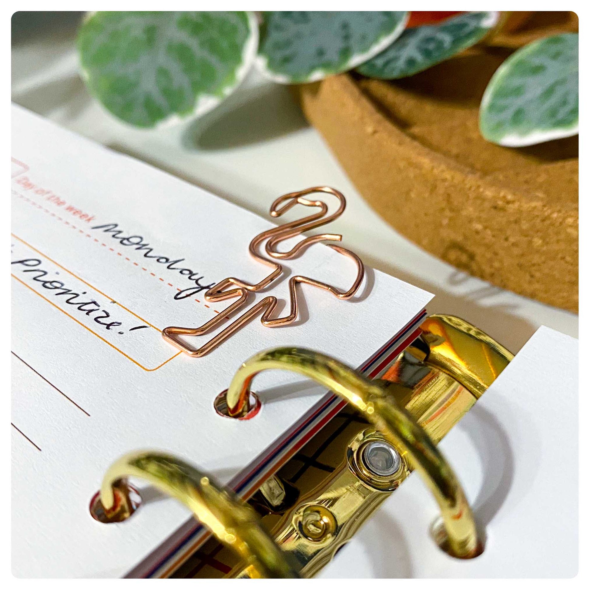 Felicia the Flamingo - Rose Gold - Cute Paperclip - Fabulous Planning - FLAMINGO - PAPERCLIP